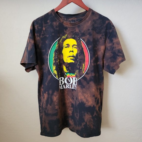 Zion Rootswear Bob Marley Custom Bleached Graphic Tee - Picture 2 of 13